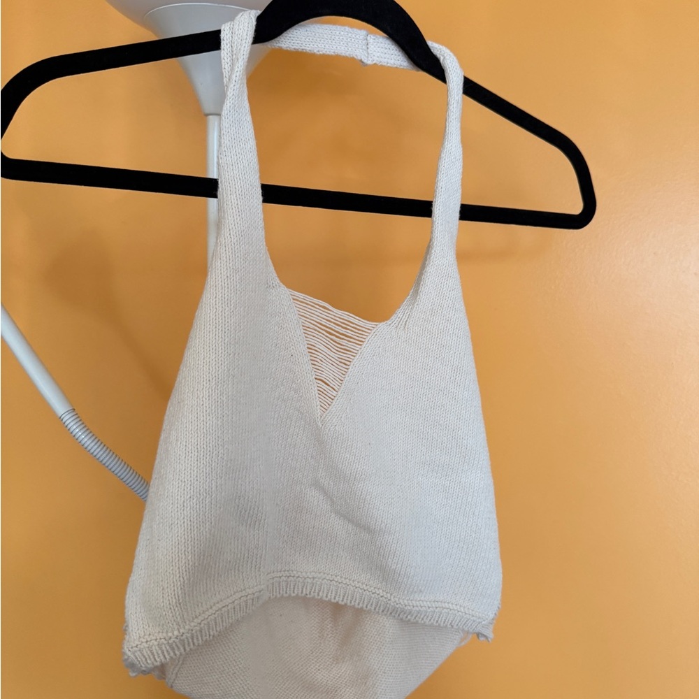 Zara Cream Knit Halter Top